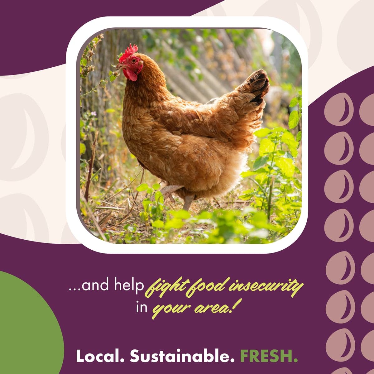 Instagram carousel, slide 2: the food-insecurity cause behind the Hunger Action Month campaign